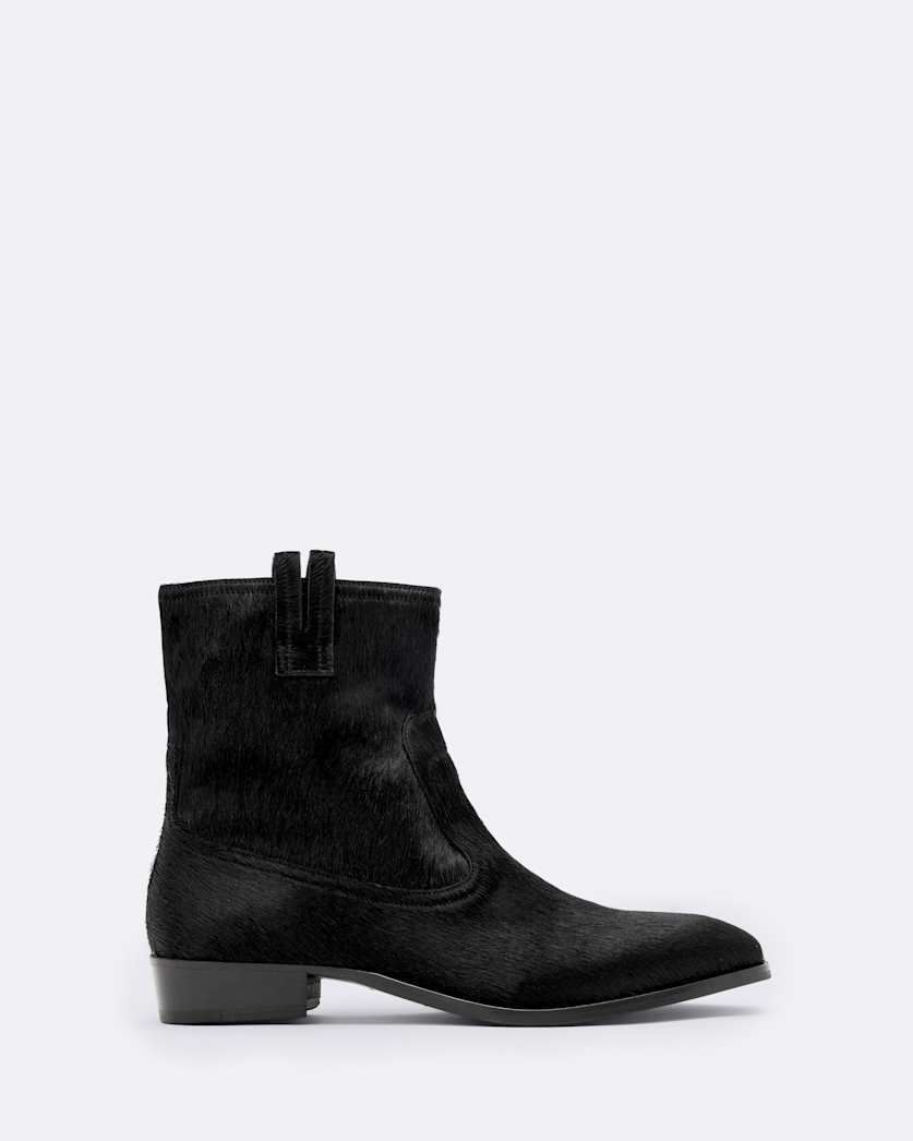 Hiro Calf Hair Zip-Up Boots