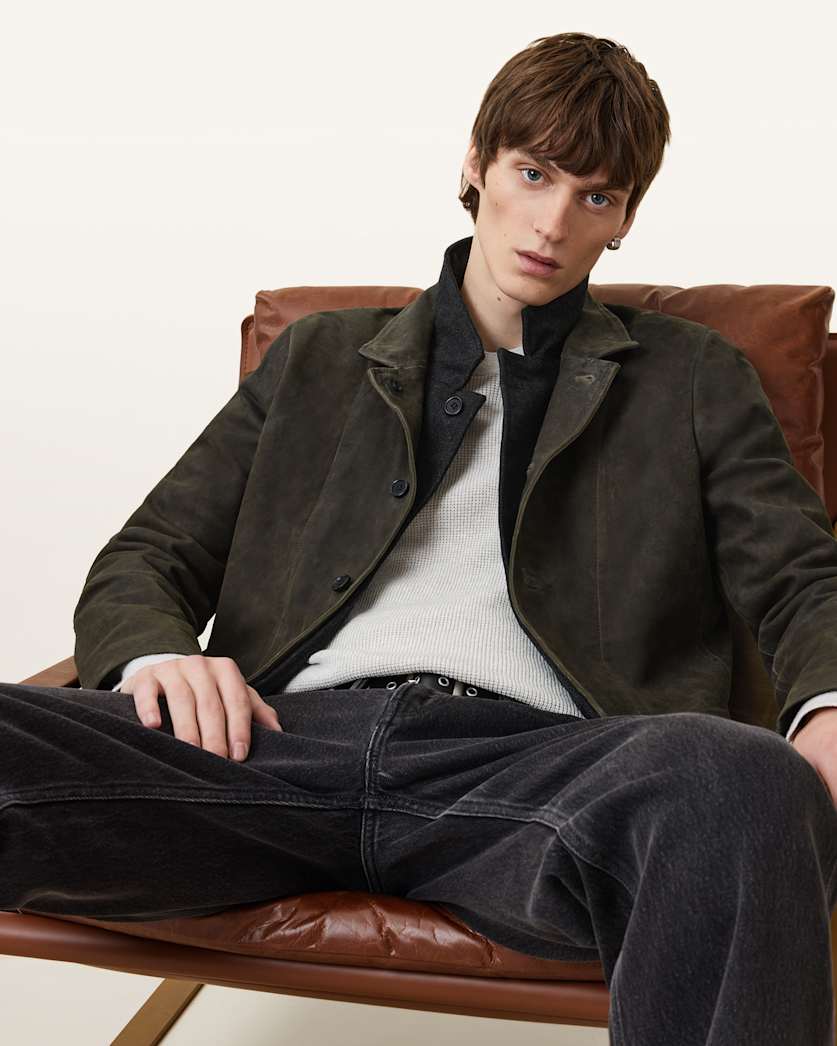 Survey Double Layered Leather Blazer