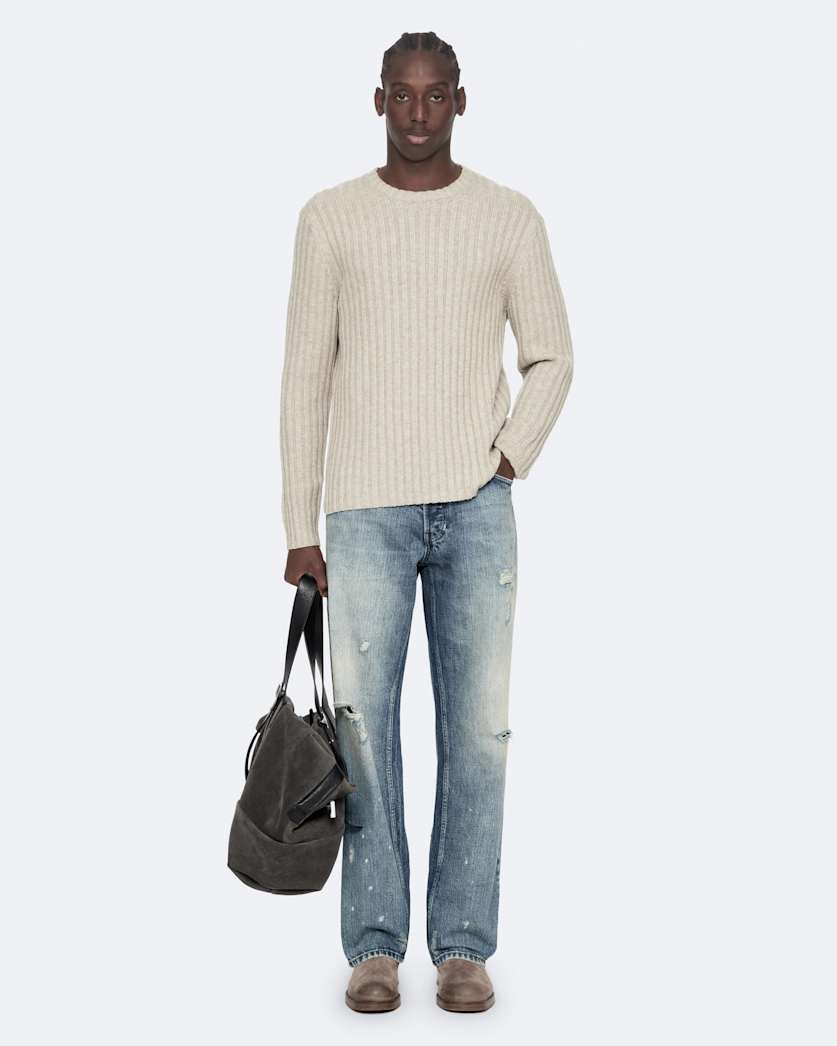 Crew-neck ribbed jumper