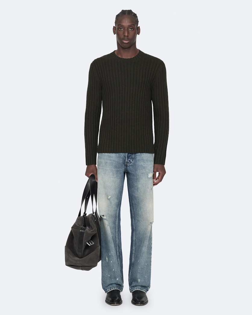 Crew-neck ribbed jumper