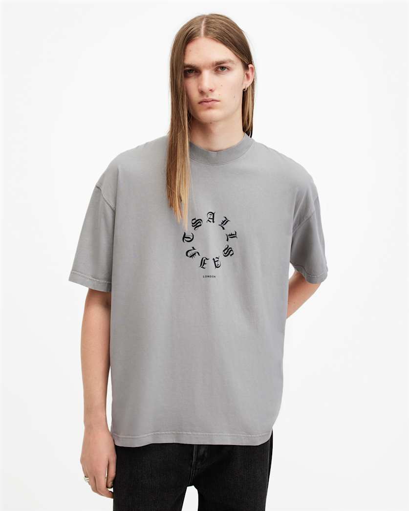 Fraktur Logo Print Oversized T-Shirt