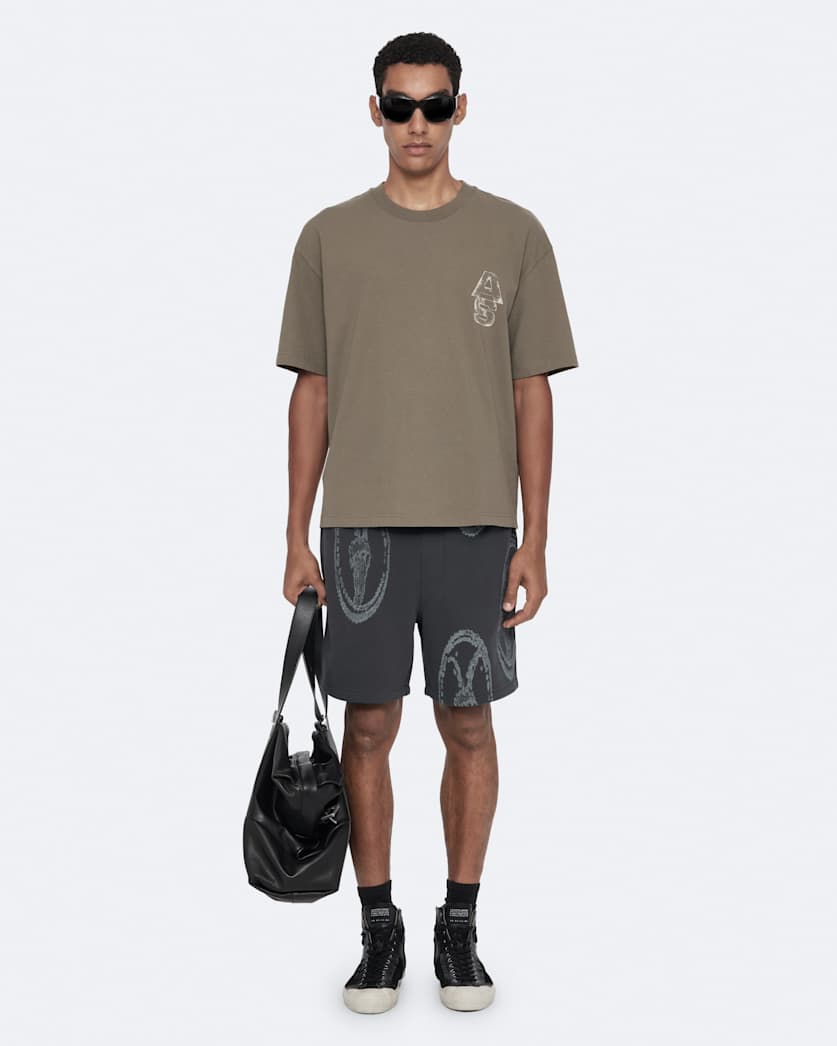 Stamped jersey sweatshorts