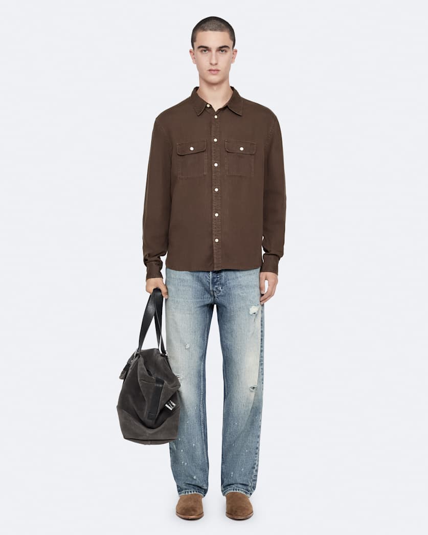Regular-fit tencel shirt with pockets