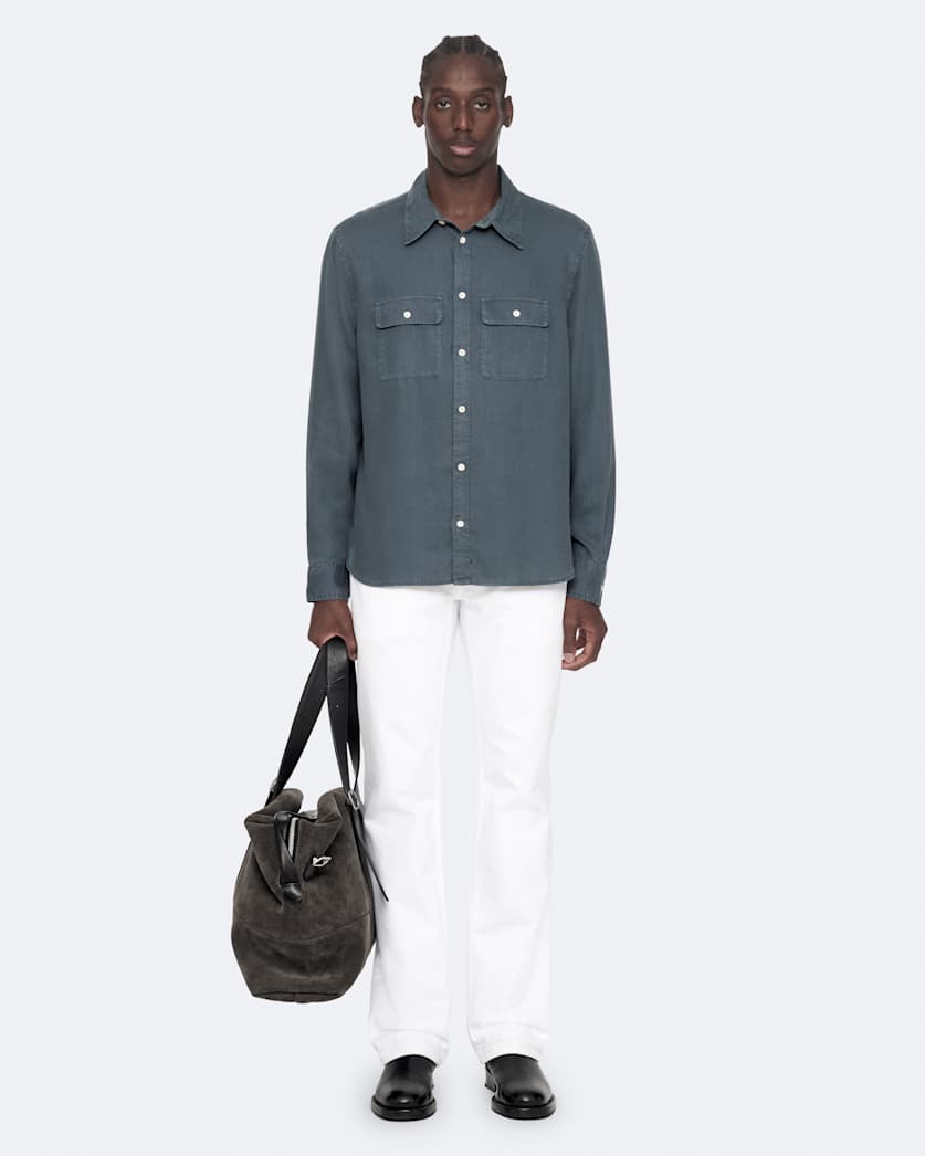 Regular-fit tencel shirt with pockets