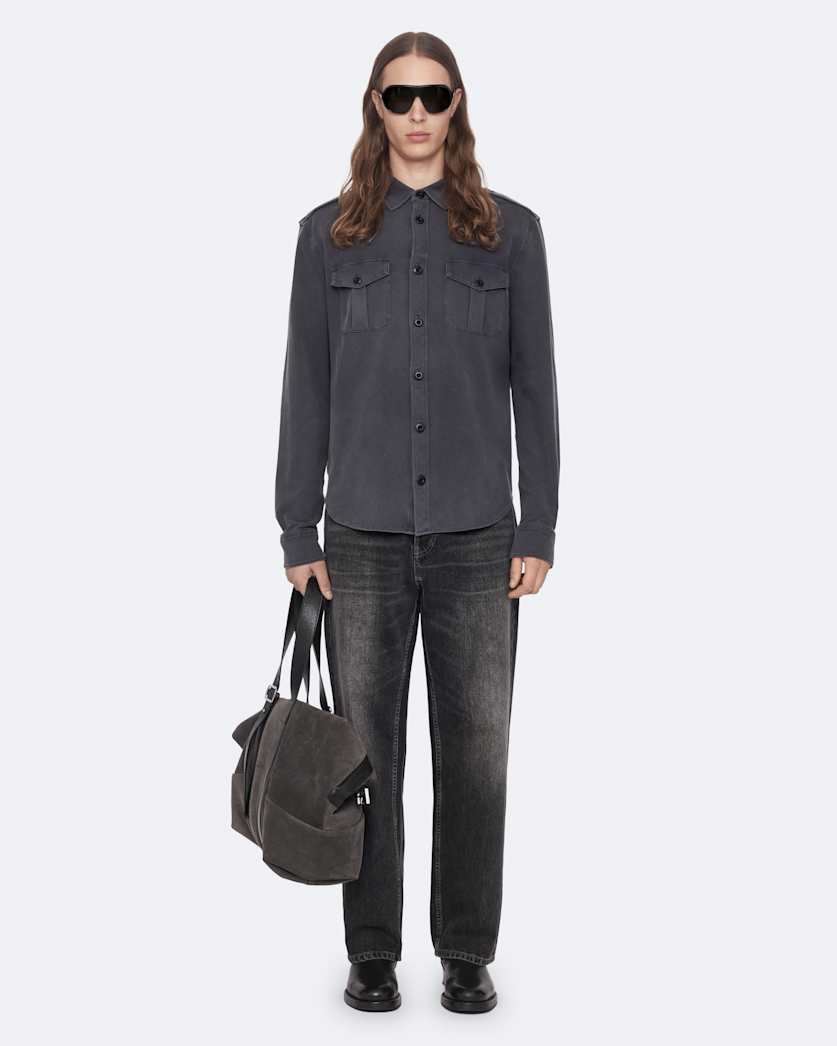 Regular-fit military shirt