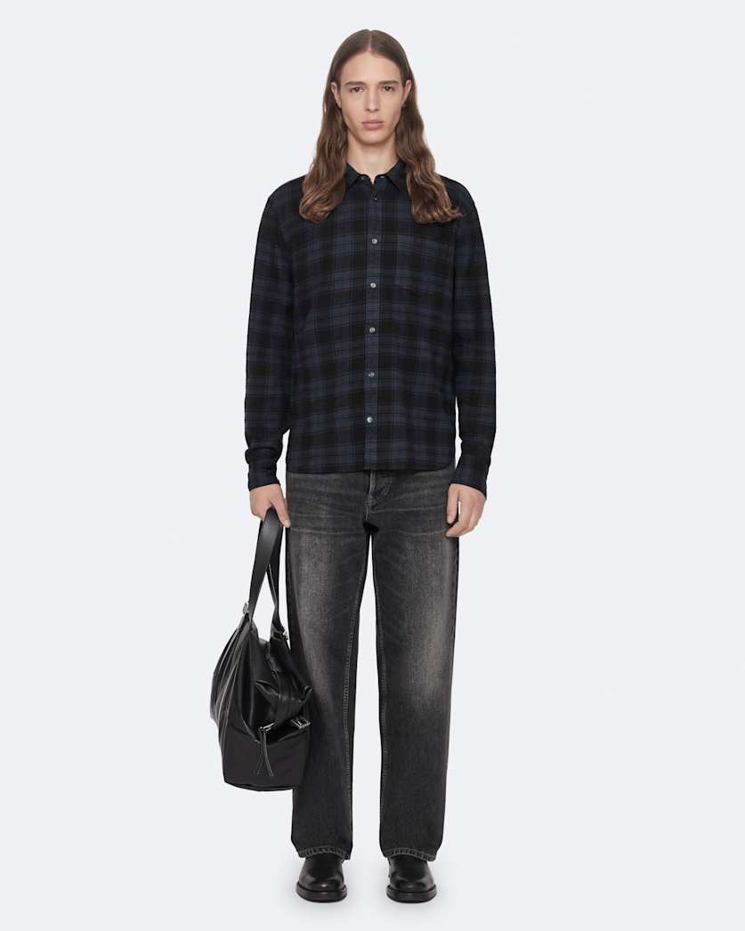 Regular-fit check cotton shirt