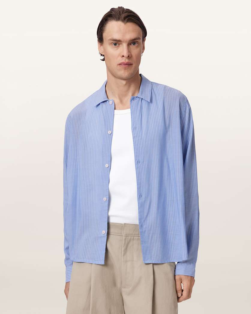 Furrow Long Sleeve Boxy Striped Shirt