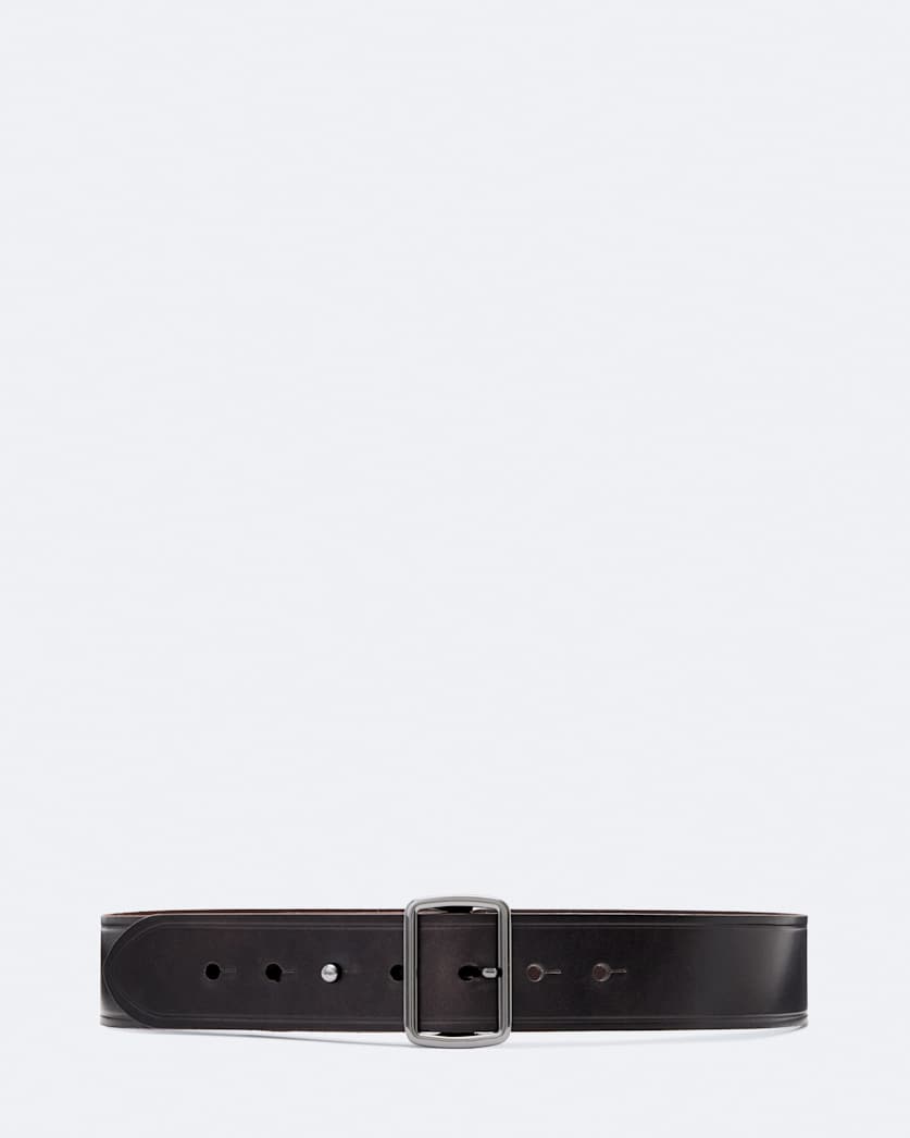 Leather collar stud belt