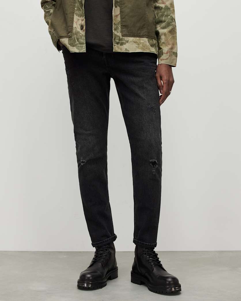 Rex Damaged Slim Fit Stretch Denim Jeans