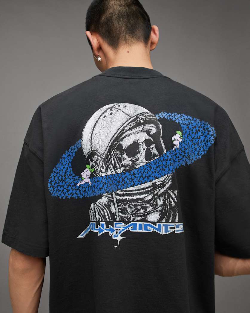 Saturn Alien Graphic Oversized T-Shirt