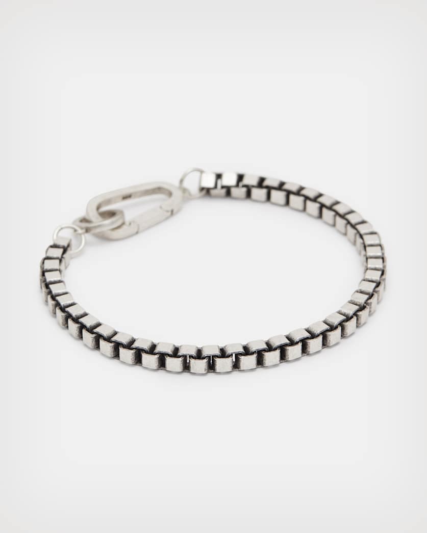 Box Chunky Chain Sterling Silver Bracelet