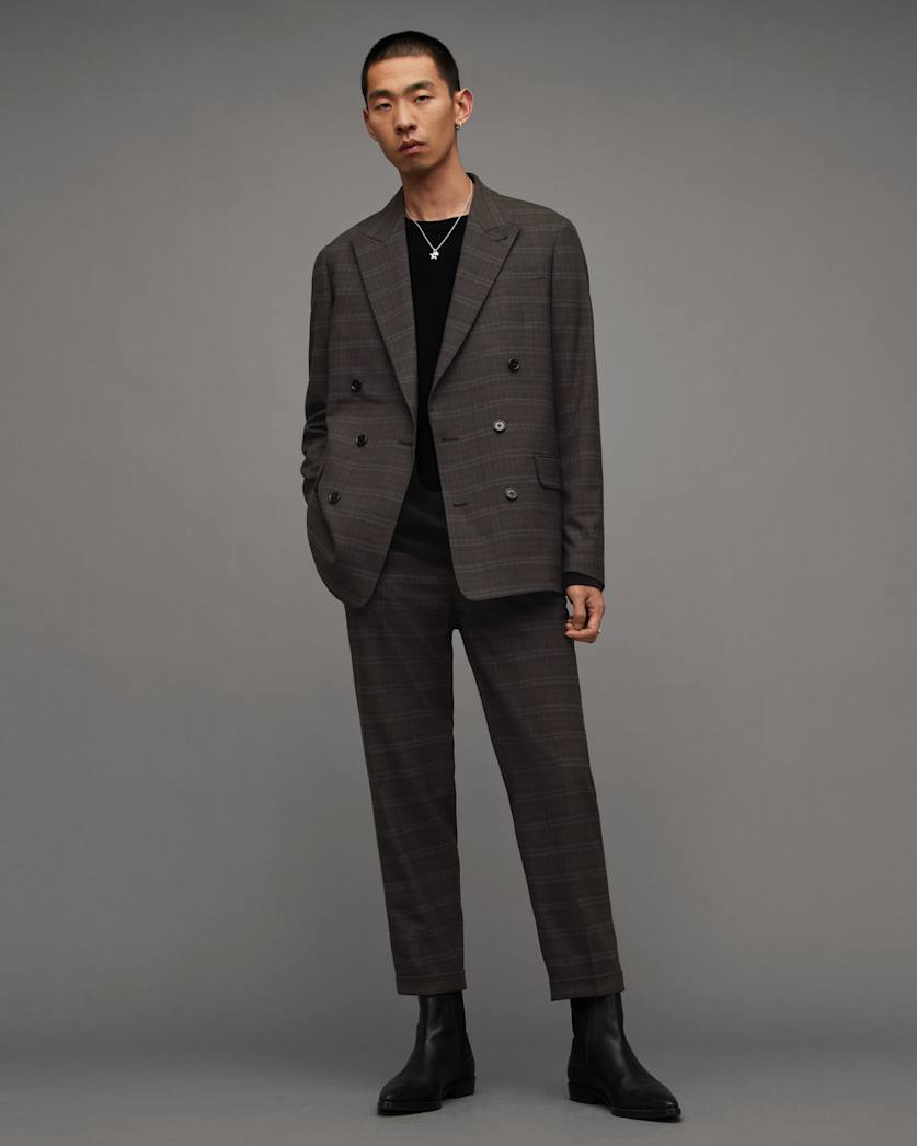 Spica Checked Double Breasted Blazer