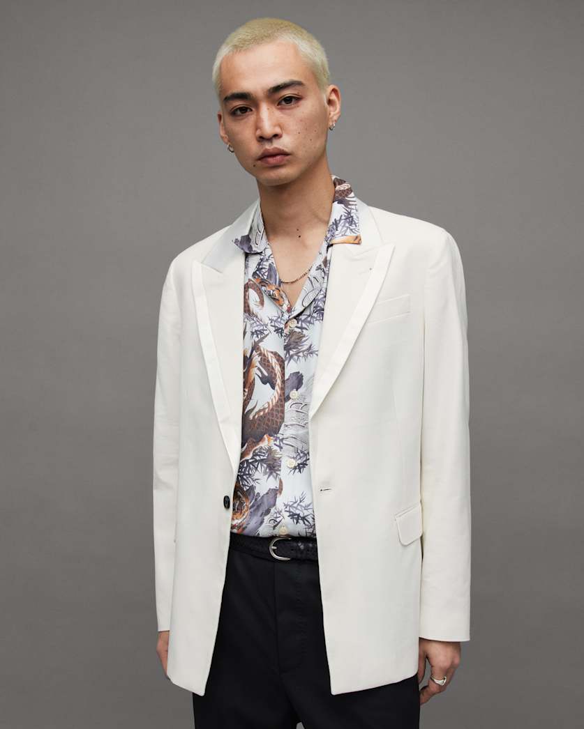 Canis Satin Trim Relaxed Fit Blazer