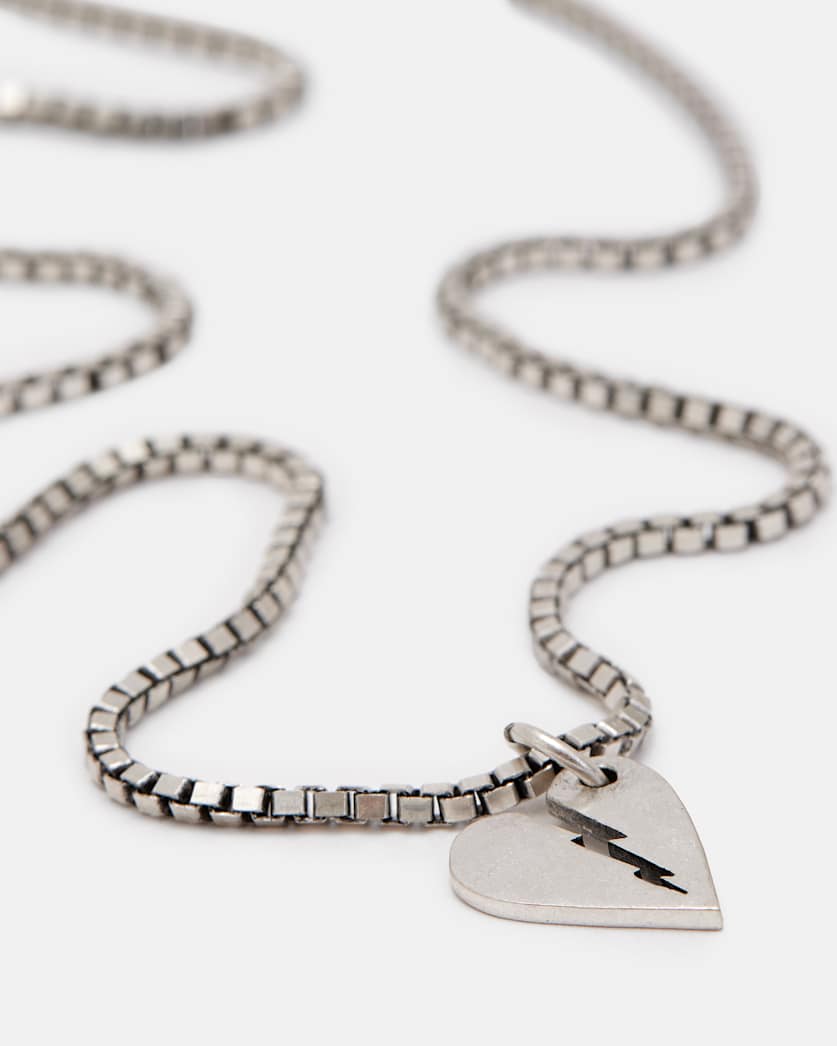 Split Heart Sterling Silver Necklace