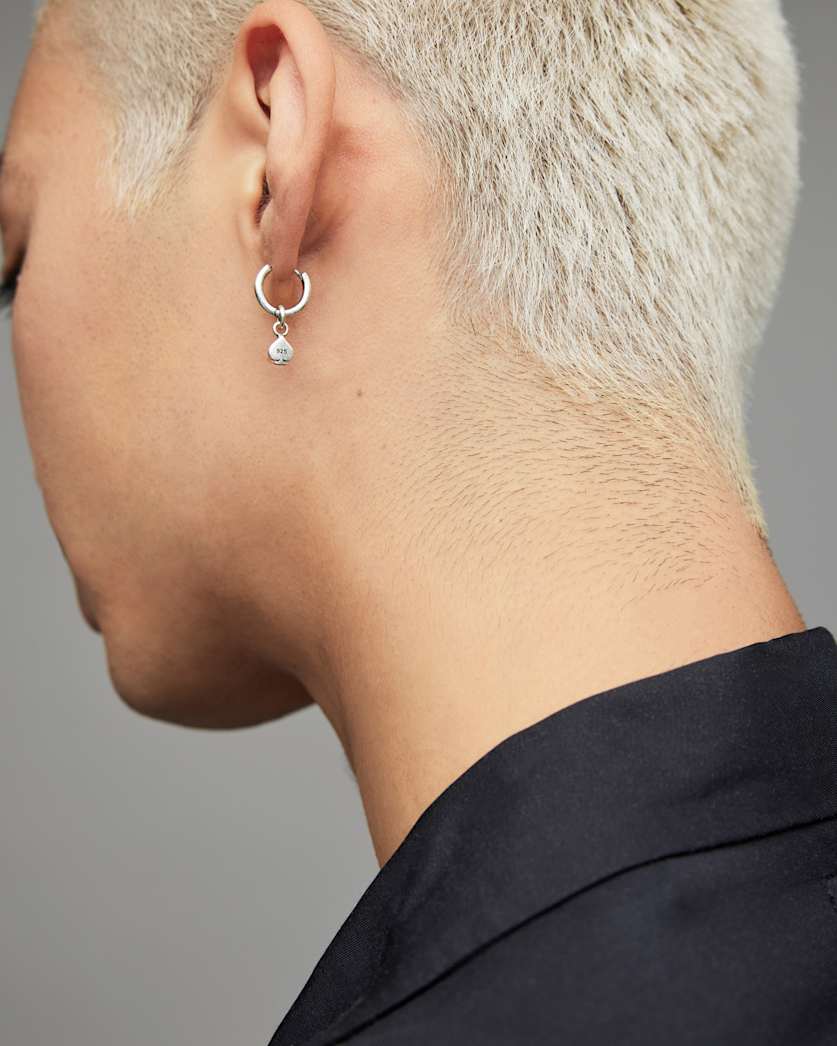 Spade Sterling Silver Hoop Earring