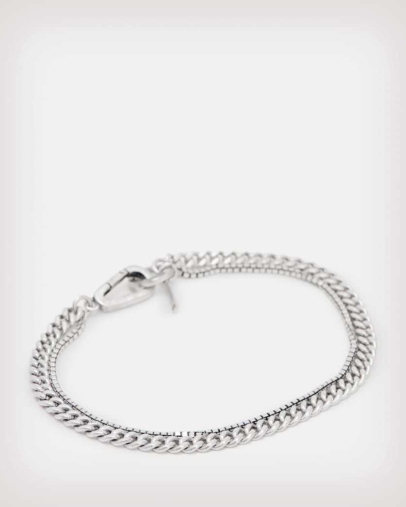 Dino Two Chain Sterling Silver Bracelet