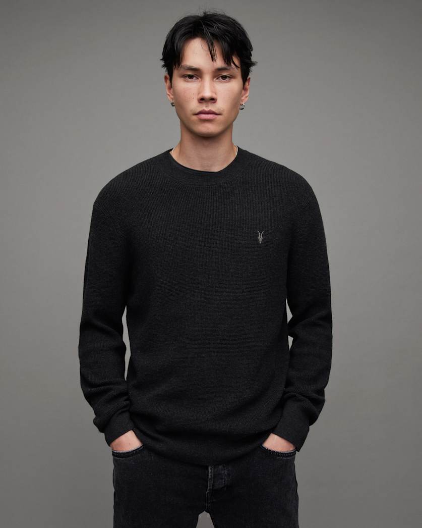 Aspen Waffle Crew Neck Ramskull Jumper