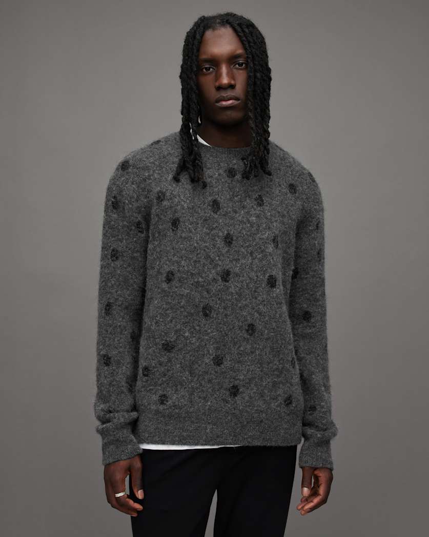 Polk Dot Jacquard Relaxed Crew Jumper