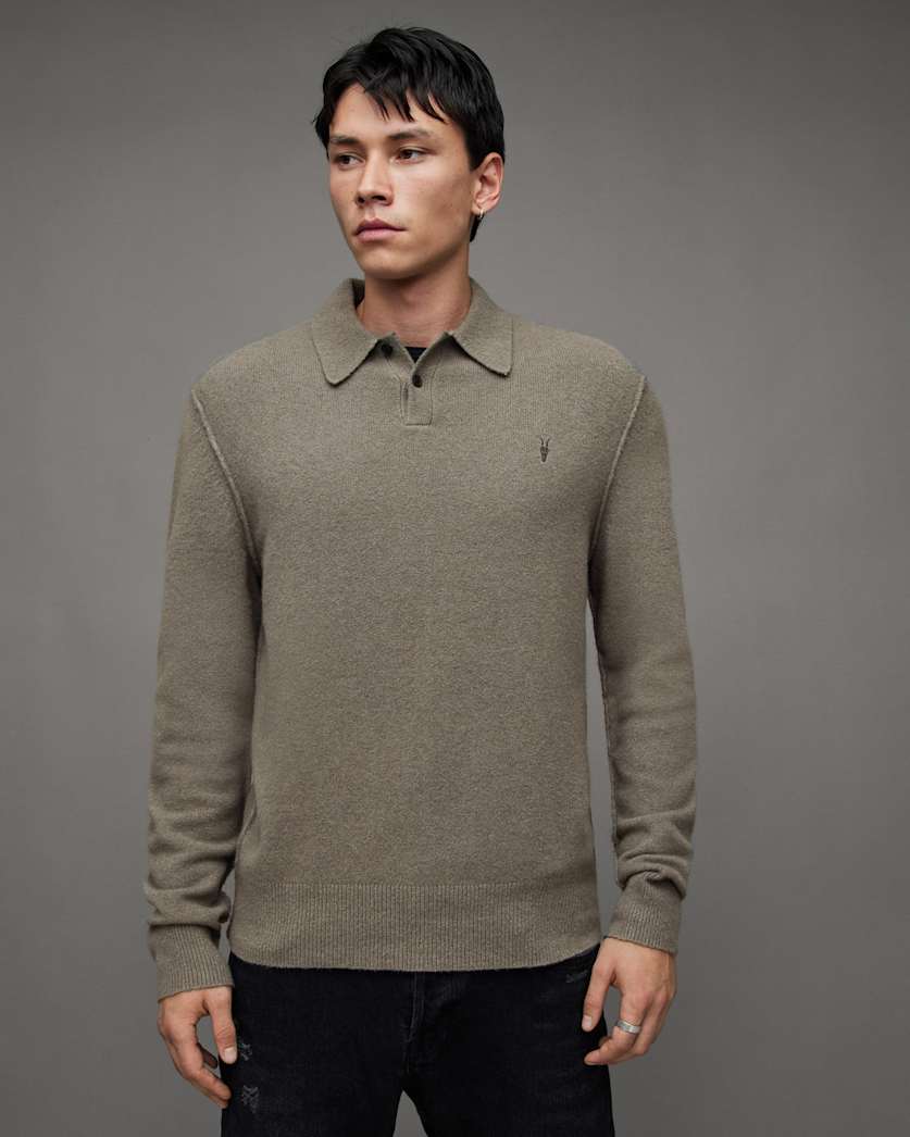 Statten Long Sleeve Ramskull Polo Jumper