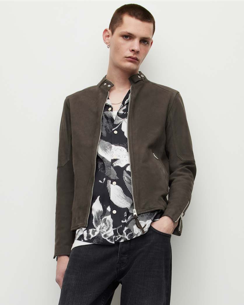 Cora Suede Snap Back Collar Jacket