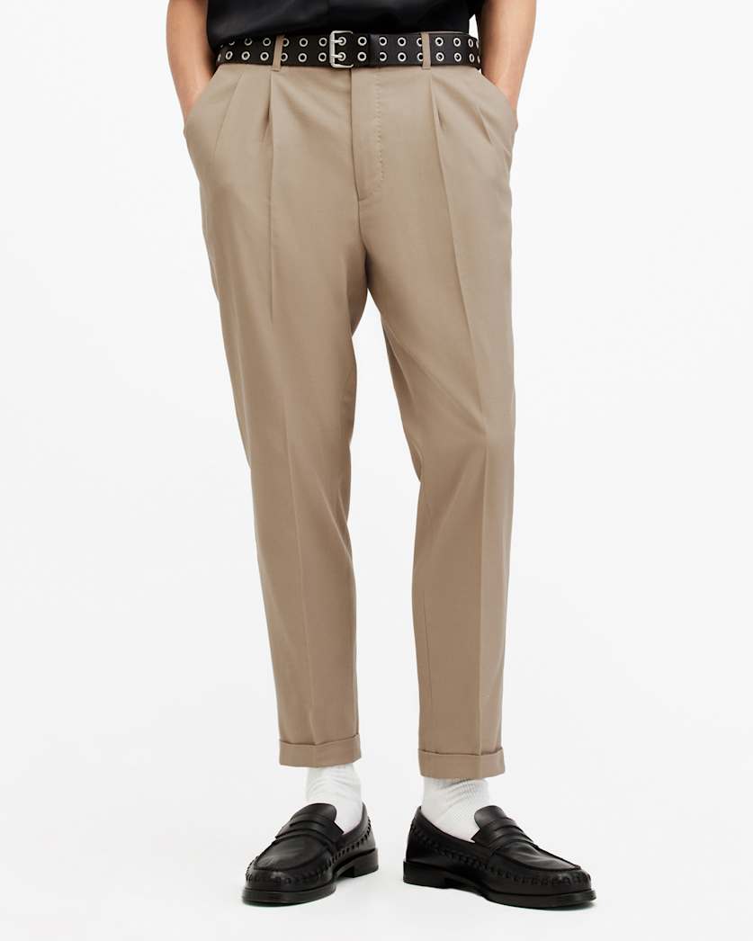 Tallis Slim Fit Cropped Tapered Trousers