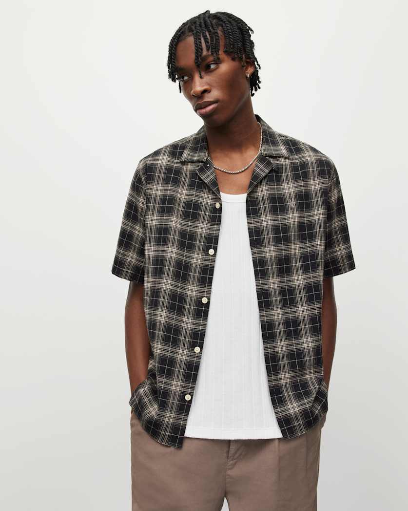 Serra Linen Blend Checked Relaxed Shirt