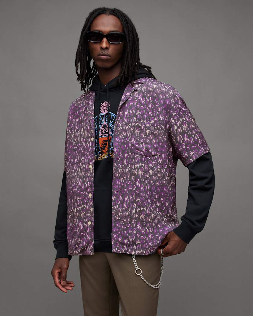 Ikuma Leopard Print Relaxed Fit Shirt