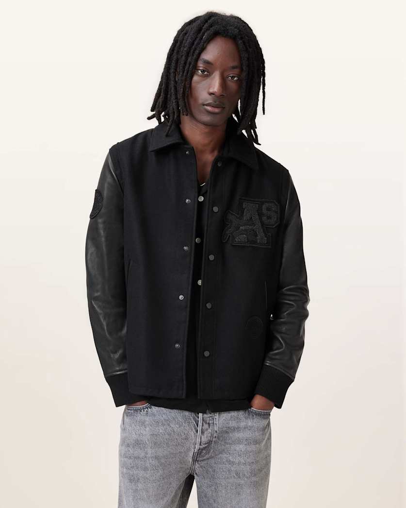 Warrenton Leather Sleeve Bomber Jacket