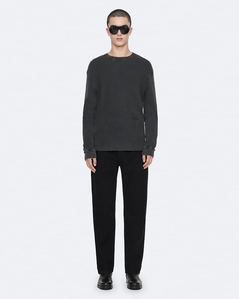 Raine Waffle-Knit Long-Sleeve T-Shirt