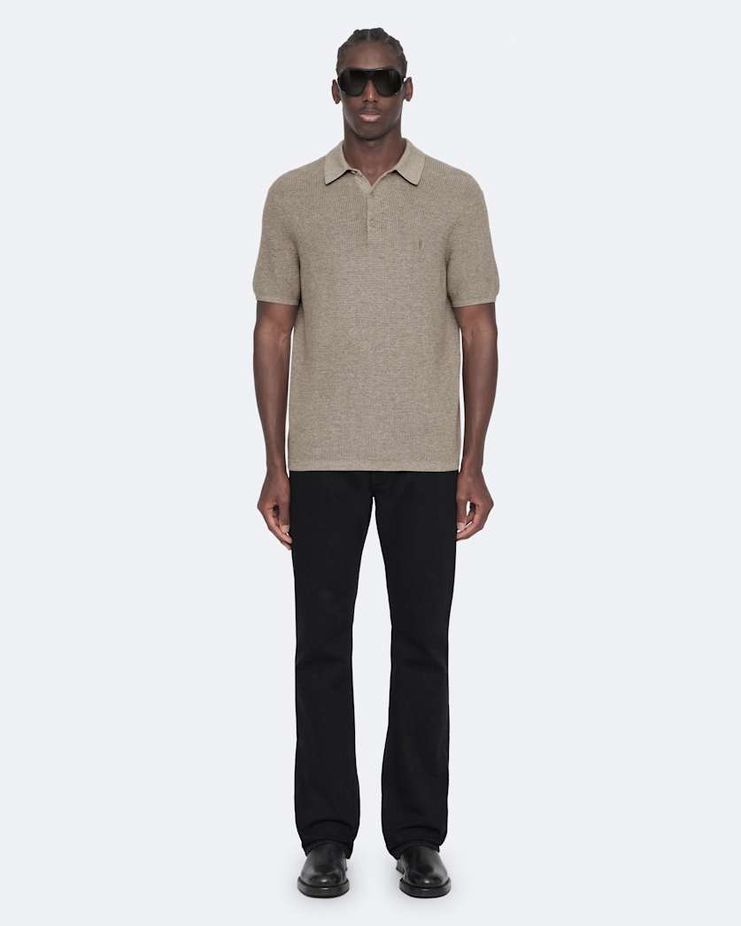 Aspen Waffle-Knit Short-Sleeve Polo
