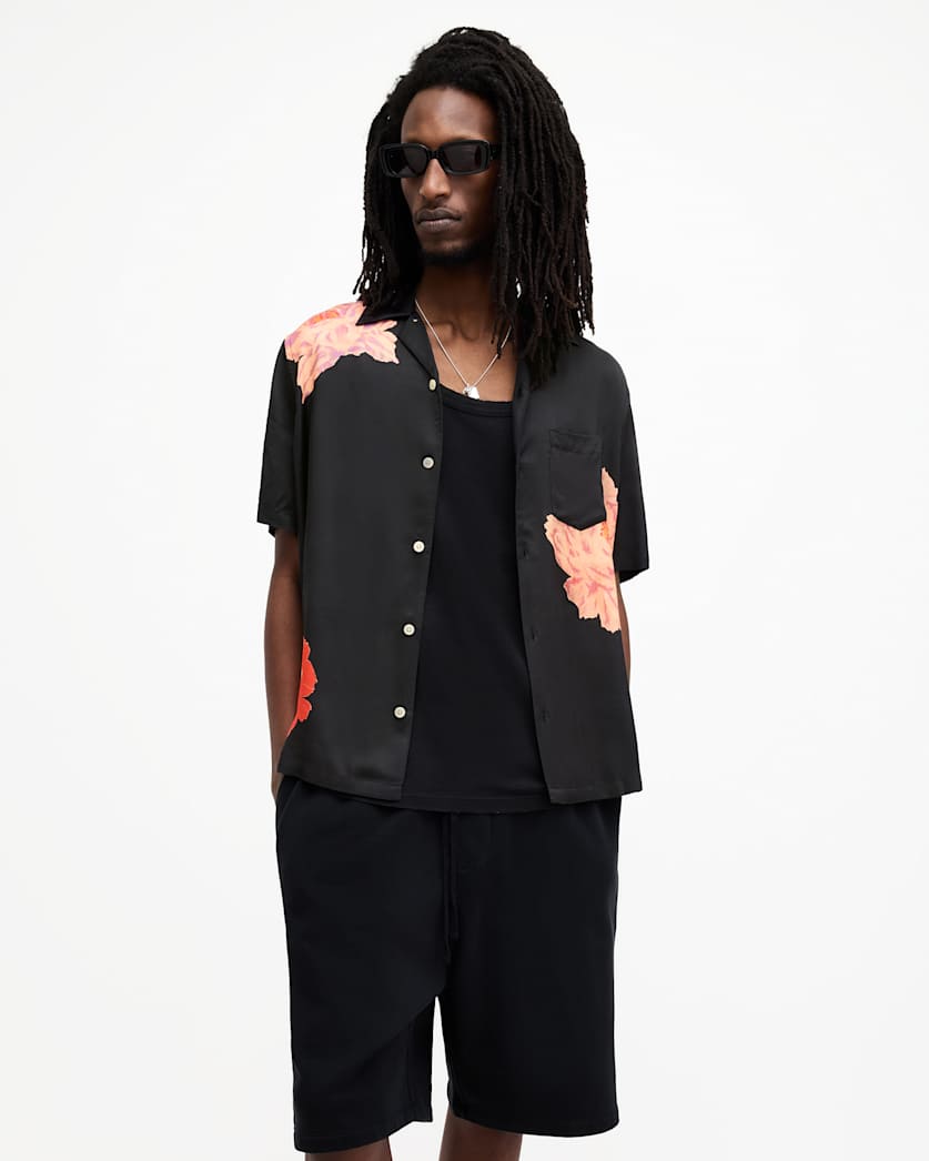 Roze Floral Print Relaxed Fit Shirt