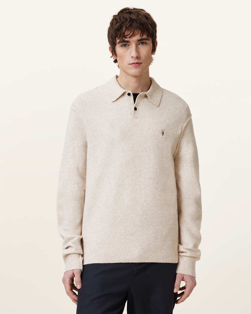 Statten Long Sleeve Ramskull Polo Jumper