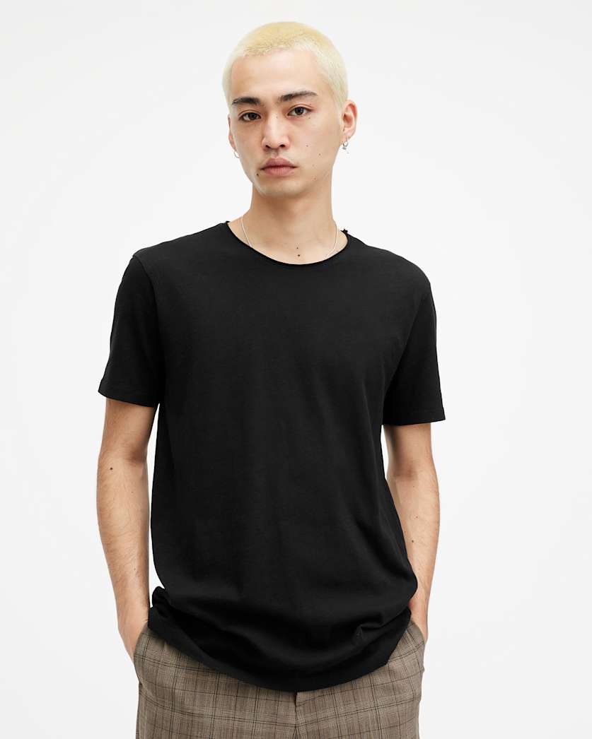Figure Crew Neck Raw Edge T-Shirt