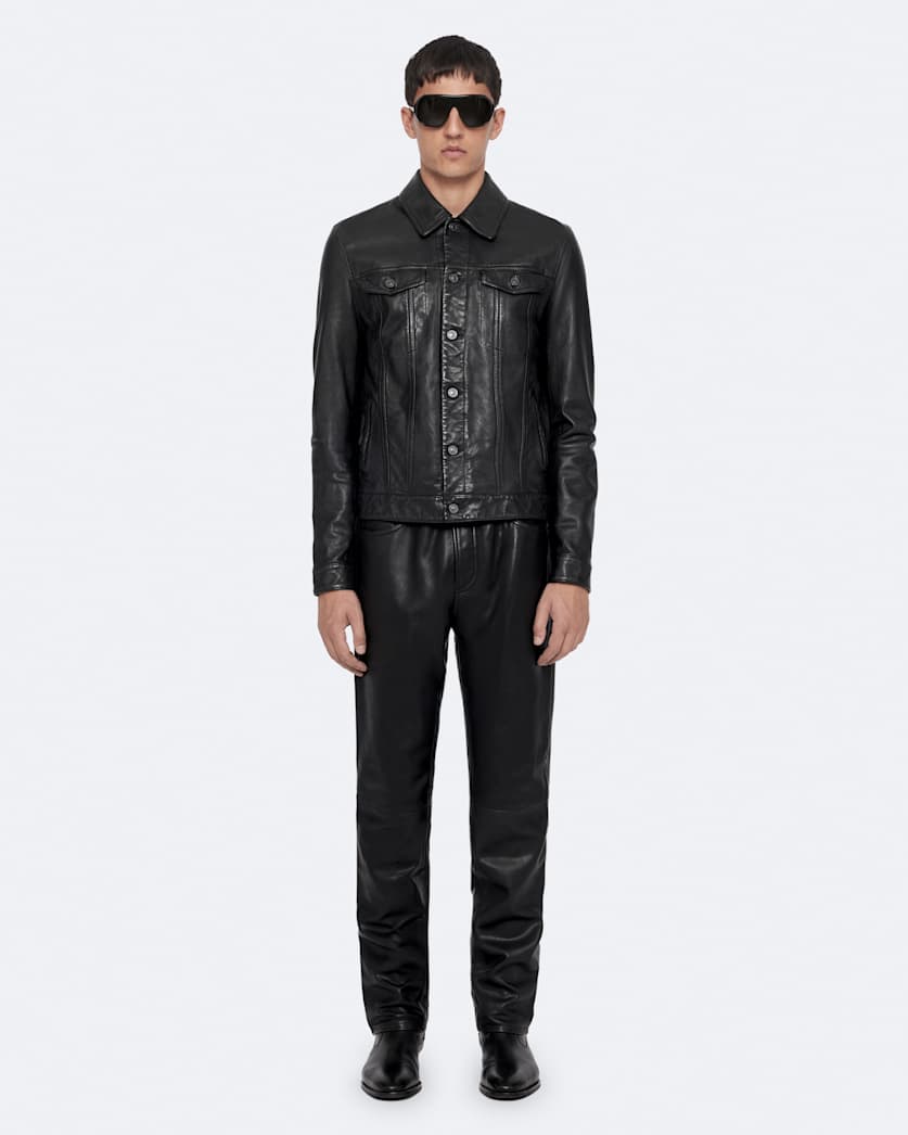 Slim leather trousers