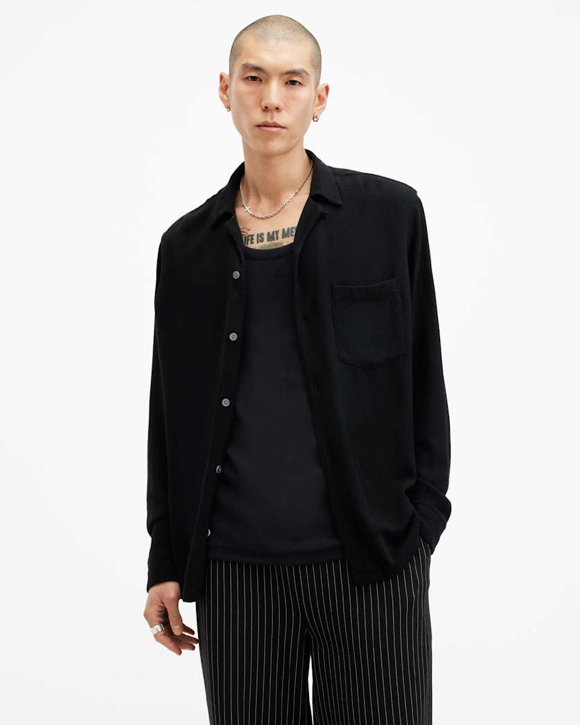 Cudi Long Sleeve Linen Blend Shirt