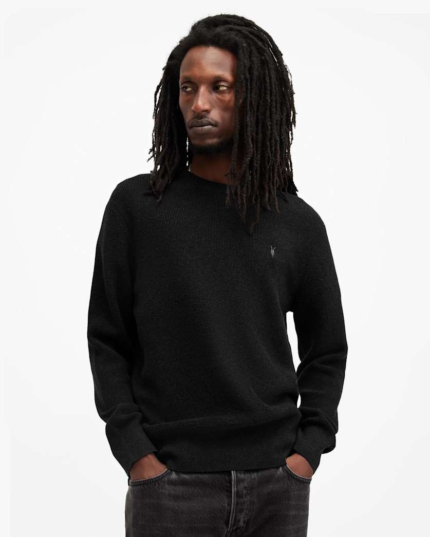 Aspen Waffle Texture Crew Neck Ramskull Jumper