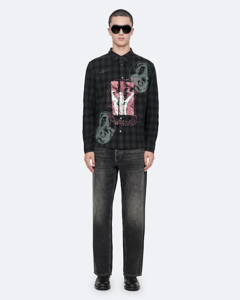 Long sleeve pattern check shirt