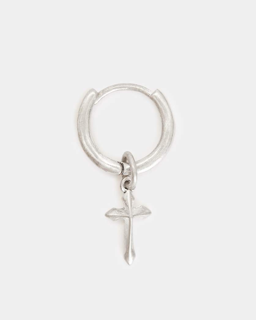 Kade Sterling Silver Cross Hoop Earrings