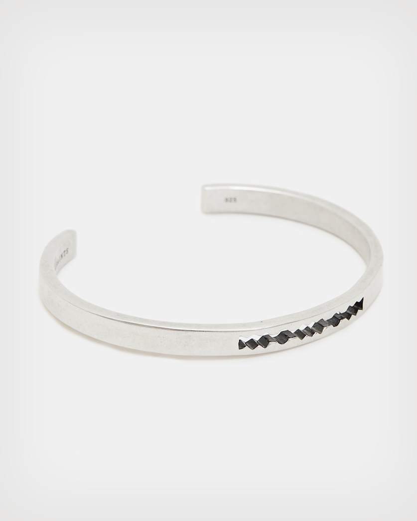 Laser Sterling Silver Cuff Bracelet