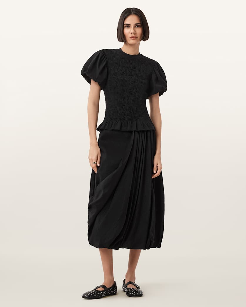 Nia Draped Midi Skirt