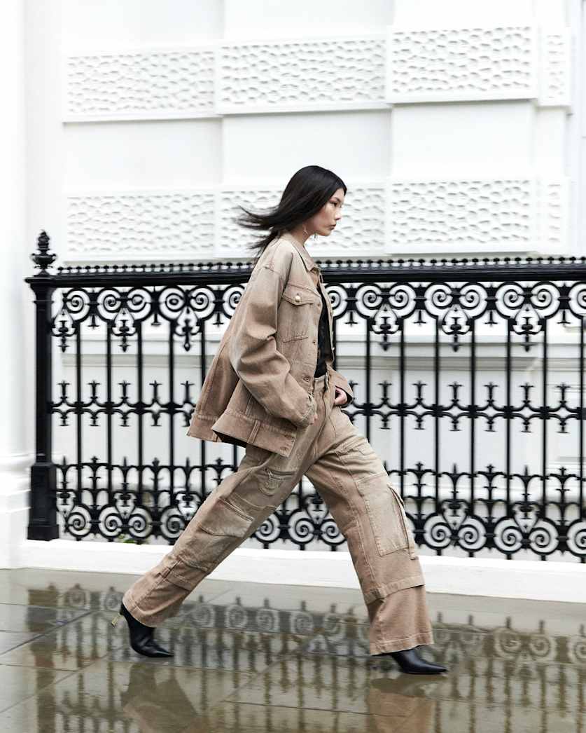 Archie Wide Leg Denim Cargo Jeans