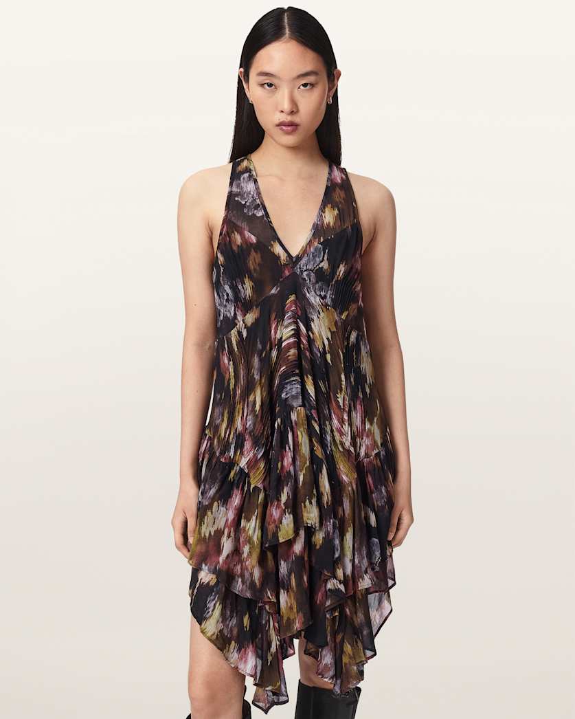 Gretel Asymmetric Tiered Midi Dress