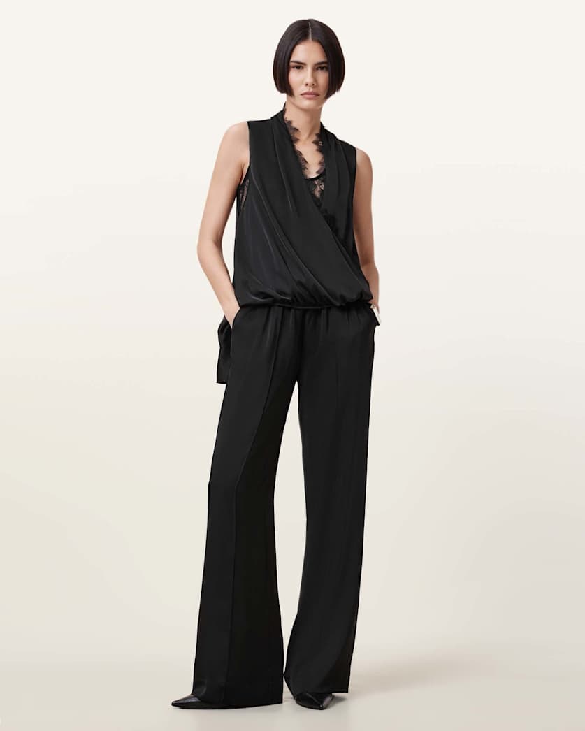 Alba Satin Wide Leg Trousers