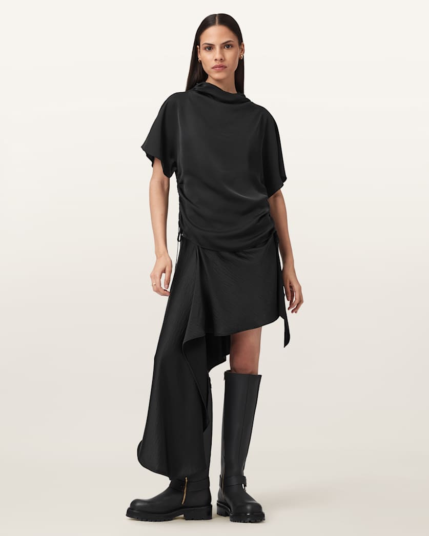 Leslie Satin Short Sleeve Top