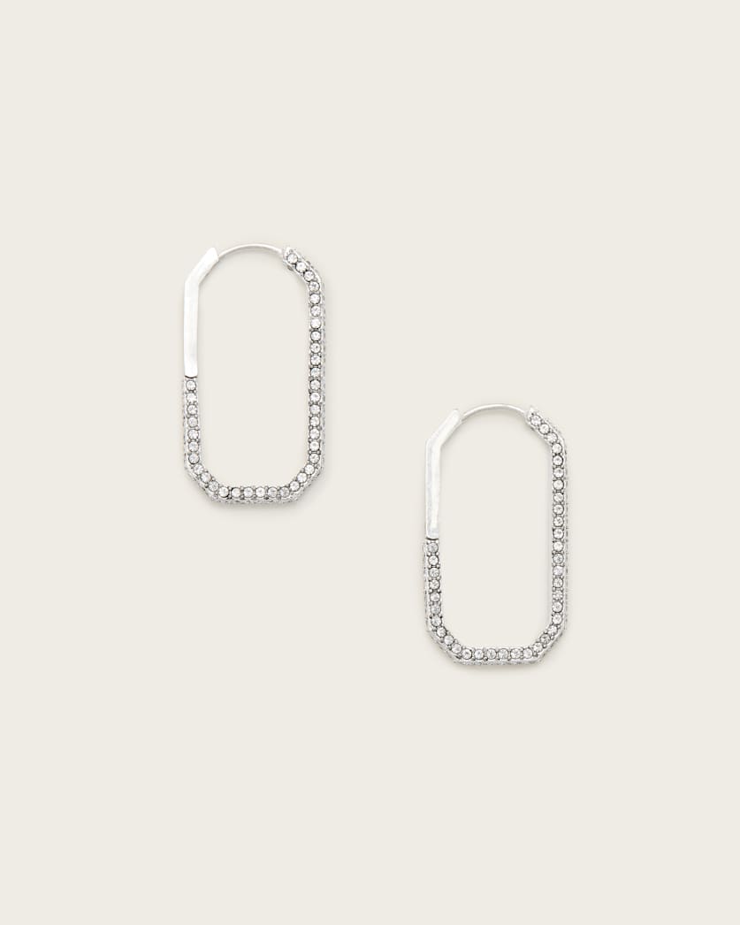 Hattie Crystal Hex Hoop Earrings