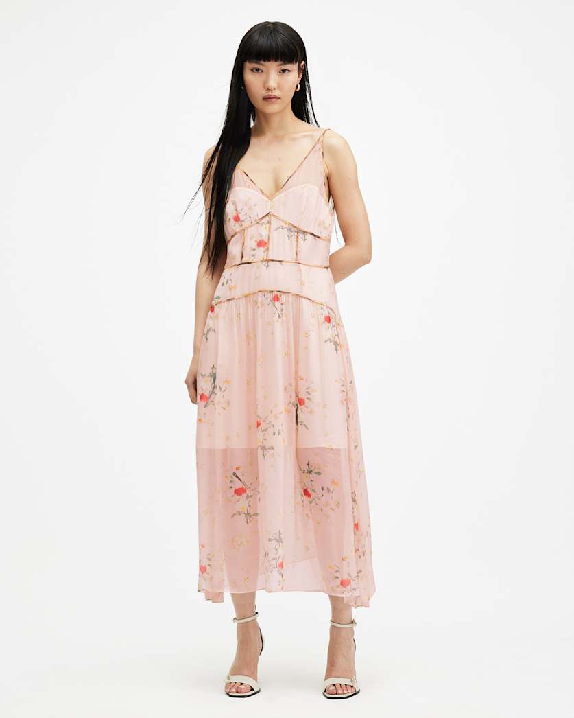 Saffron Kora Floral Print Midi Dress