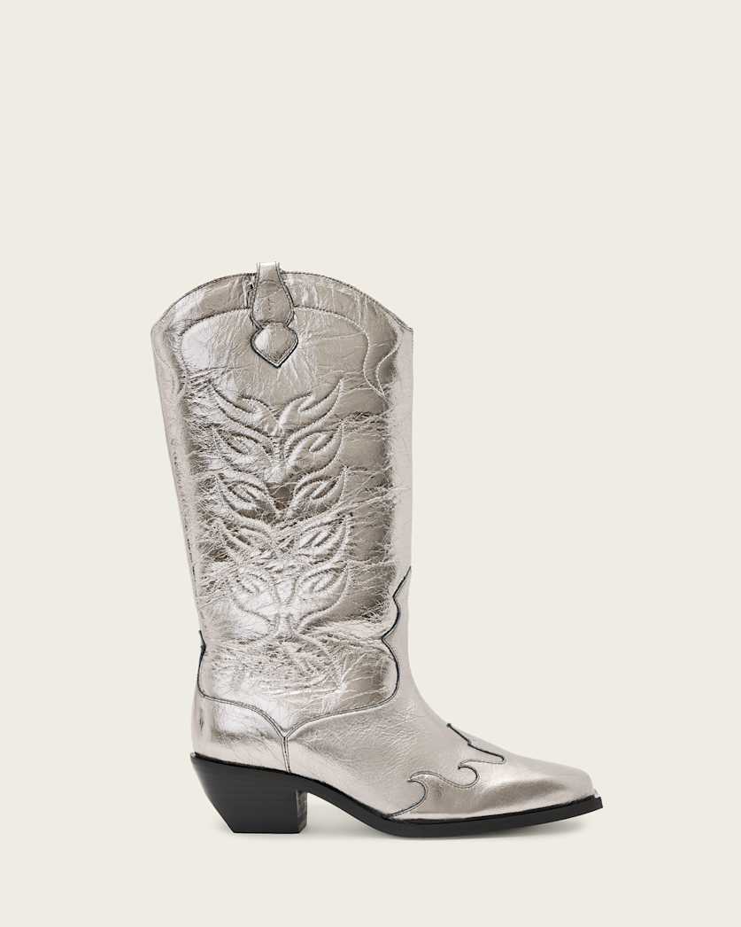 Dolly Metallic Leather Western Boots