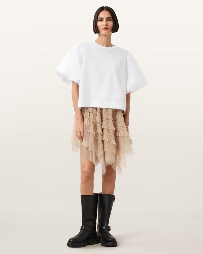 Jayde Ruffled Tulle Mini Skirt
