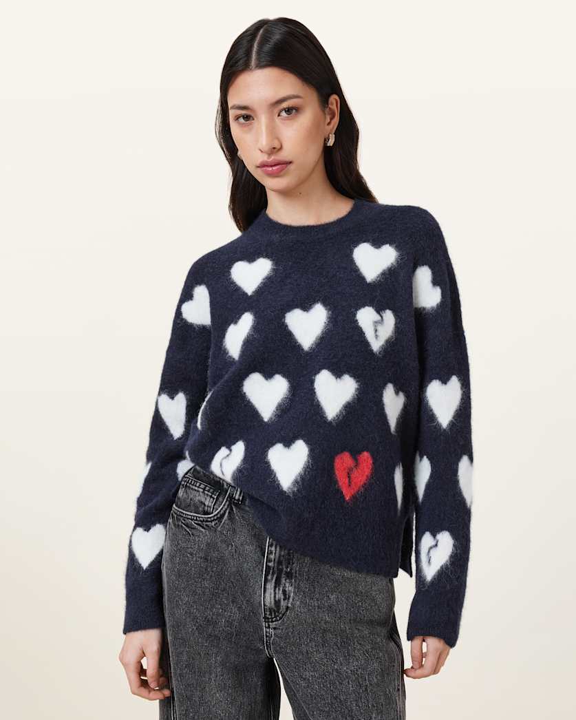 Amora Love Heart Jacquard Jumper