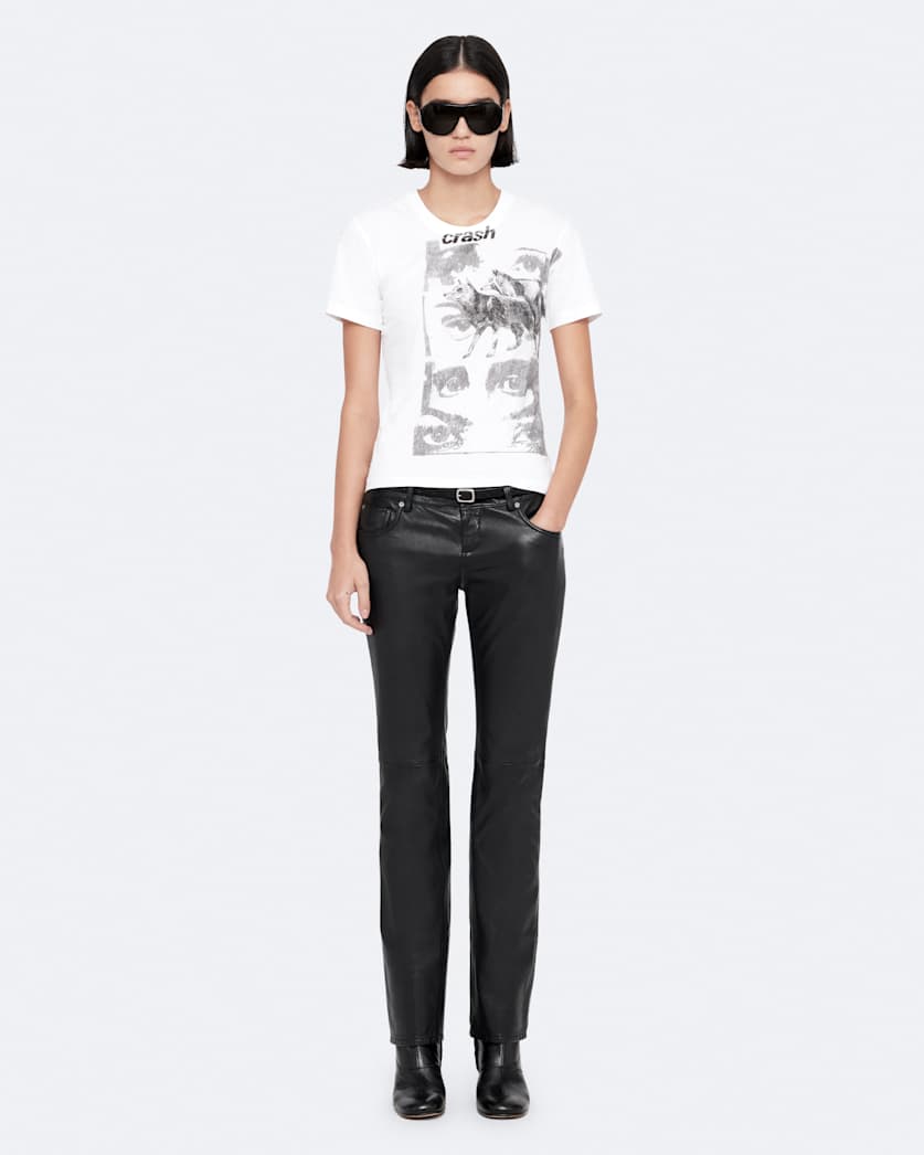 Riella Leather Bootcut Trousers
